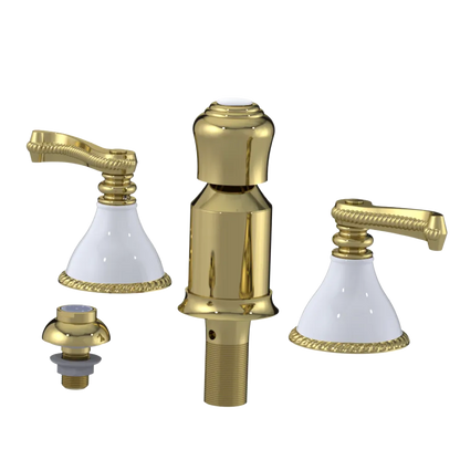 Rubinet Bidet Fitting with Spray, Diverter, and Vacum Breaker (Less Drain) Bright Brass