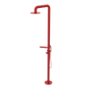 Rubinet Pressure Balance Outdoor Shower with Hand Held Shower & 10" Shower Head (with shelf) - 304 Stainless Steel Red