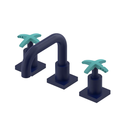 Rubinet Widespread Lav. Set. with Genesis spout (less drain) Midnight Blue