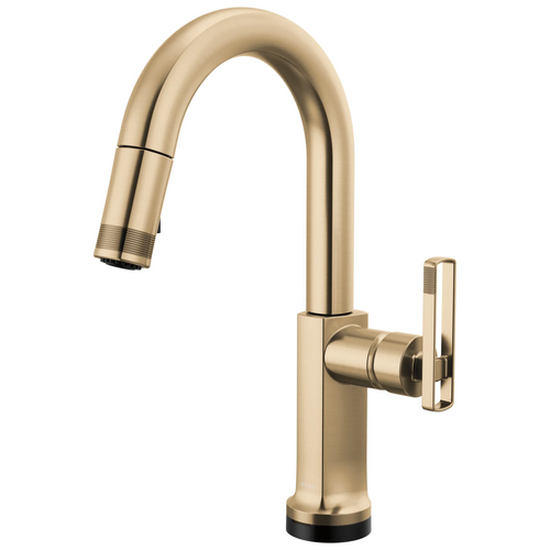 Brizo Kintsu SmartTouch Pull-Down Prep Faucet with Arc Spout - Less Handle - Complete Kit - Lumicoat® Luxe Gold®