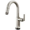 Brizo Kintsu SmartTouch Pull-Down Prep Faucet with Arc Spout - Less Handle - Complete Kit - Lumicoat® Stainless