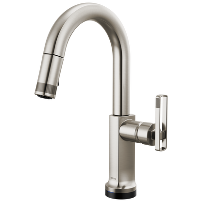 Brizo Kintsu SmartTouch Pull-Down Prep Faucet with Arc Spout - Less Handle - Complete Kit - Lumicoat® Stainless