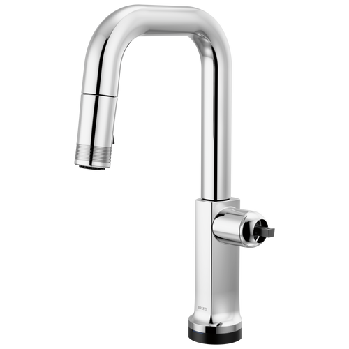 Kintsu SmartTouch Pull-Down Prep Faucet with Square Spout - Less Handle - Lumicoat® Polished Chrome