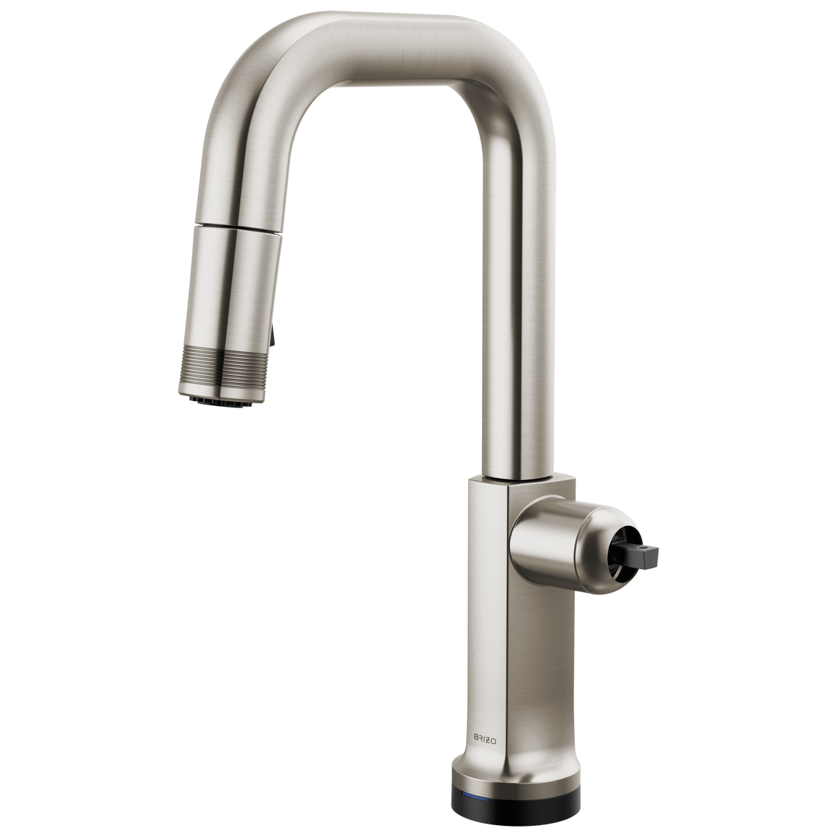 Kintsu SmartTouch Pull-Down Prep Faucet with Square Spout - Less Handle - Lumicoat® Stainless