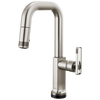 Brizo Kintsu SmartTouch Pull-Down Prep Faucet with Square Spout - Less Handle - Complete Kit - Lumicoat® Stainless
