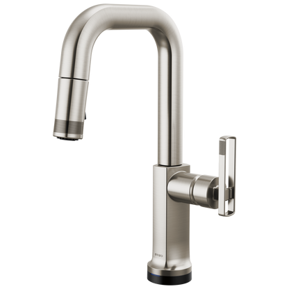Brizo Kintsu SmartTouch Pull-Down Prep Faucet with Square Spout - Less Handle - Complete Kit - Lumicoat® Stainless