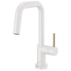 Brizo Jason Wu for Brizo SmartTouch Pull-Down Prep Kitchen Faucet with Square Spout - Less Handle - Complete Kit - Matte White