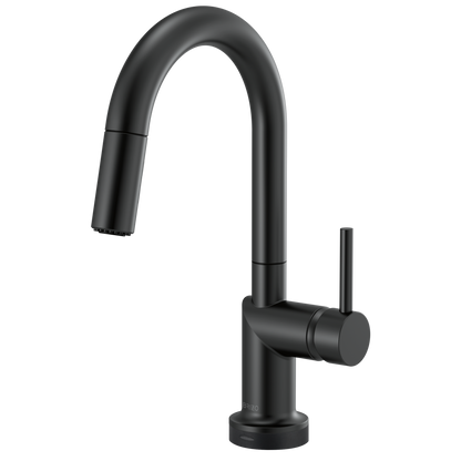 Brizo Odin SmartTouch Pull-Down Prep Kitchen Faucet with Arc Spout - Less Handle - Complete Kit - Matte Black
