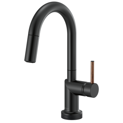 Brizo Odin SmartTouch Pull-Down Prep Kitchen Faucet with Arc Spout - Less Handle - Complete Kit - Matte Black