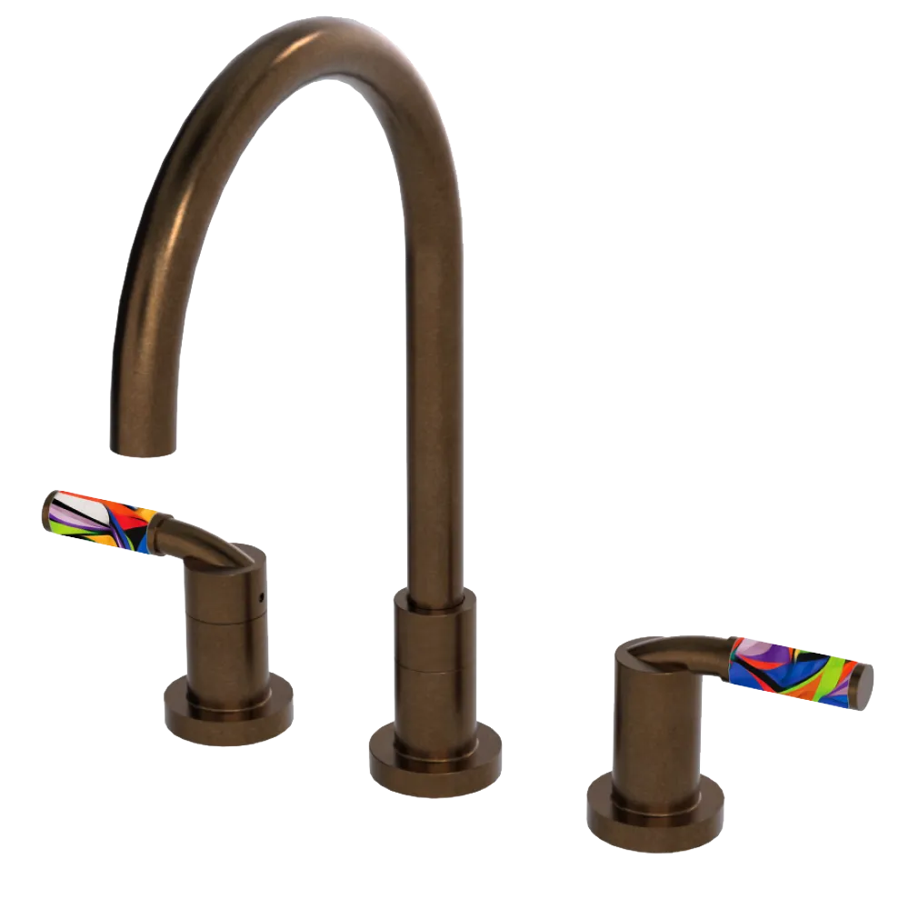 Rubinet Widespread Kitchen Set Tuscan Brass