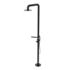 Rubinet Pressure Balance Outdoor Shower with Hand Held Shower & 10" Shower Head (with shelf) - 304 Stainless Steel Matt Black