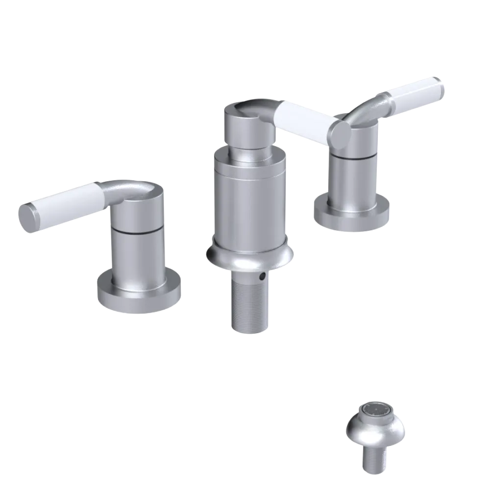 Rubinet Bidet Fitting with Spray, Diverter, and Vacuum Breaker (less drain) Satin Chrome