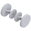 Rubinet Shower Door Knob (set) Matt White