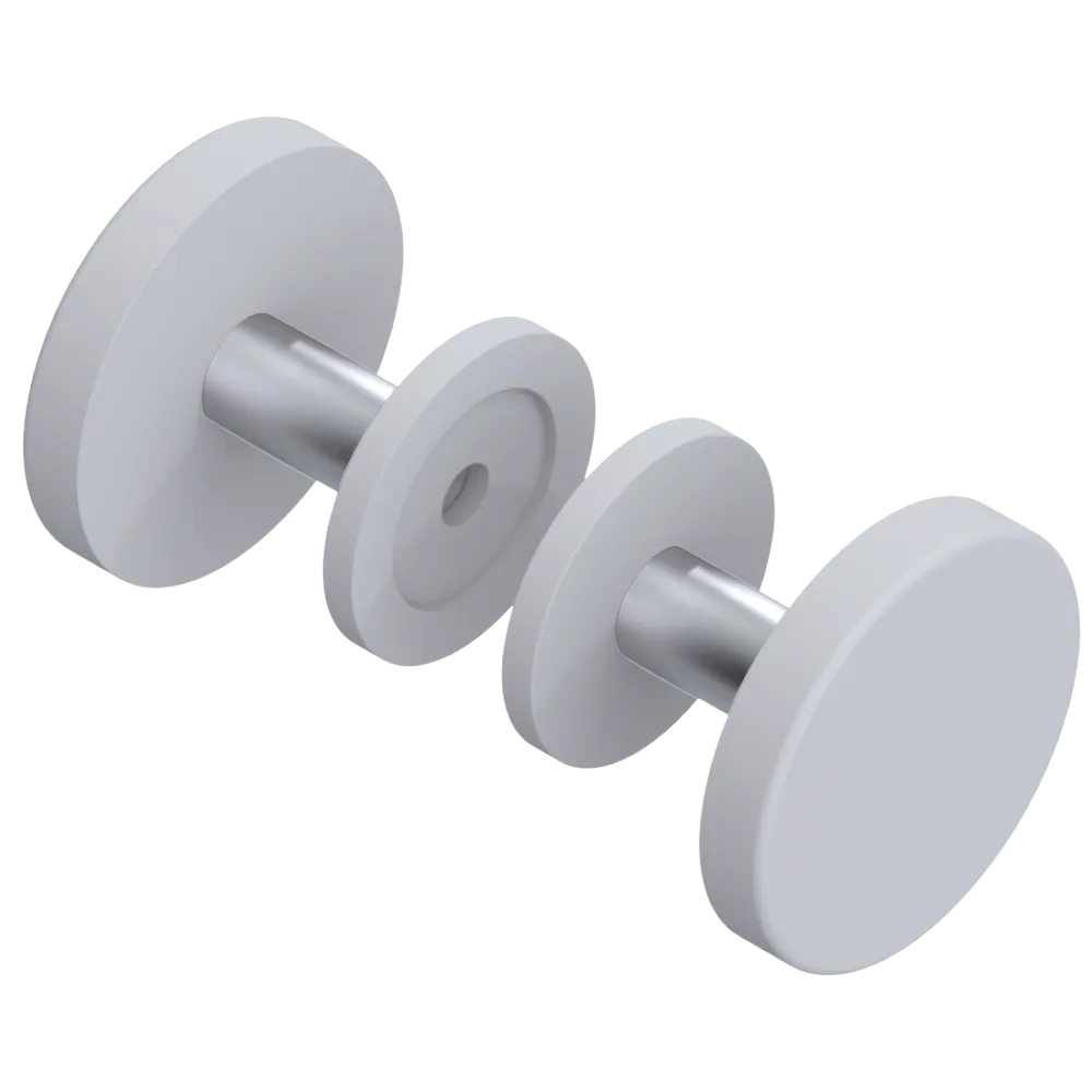 Rubinet Shower Door Knob (set) Matt White