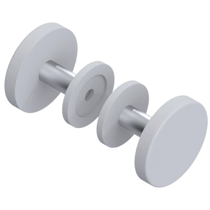 Rubinet Shower Door Knob (set) Matt White