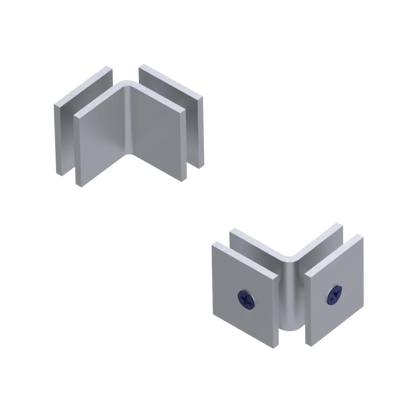 Rubinet 90 Glass to Glass Open Face Satin Chrome