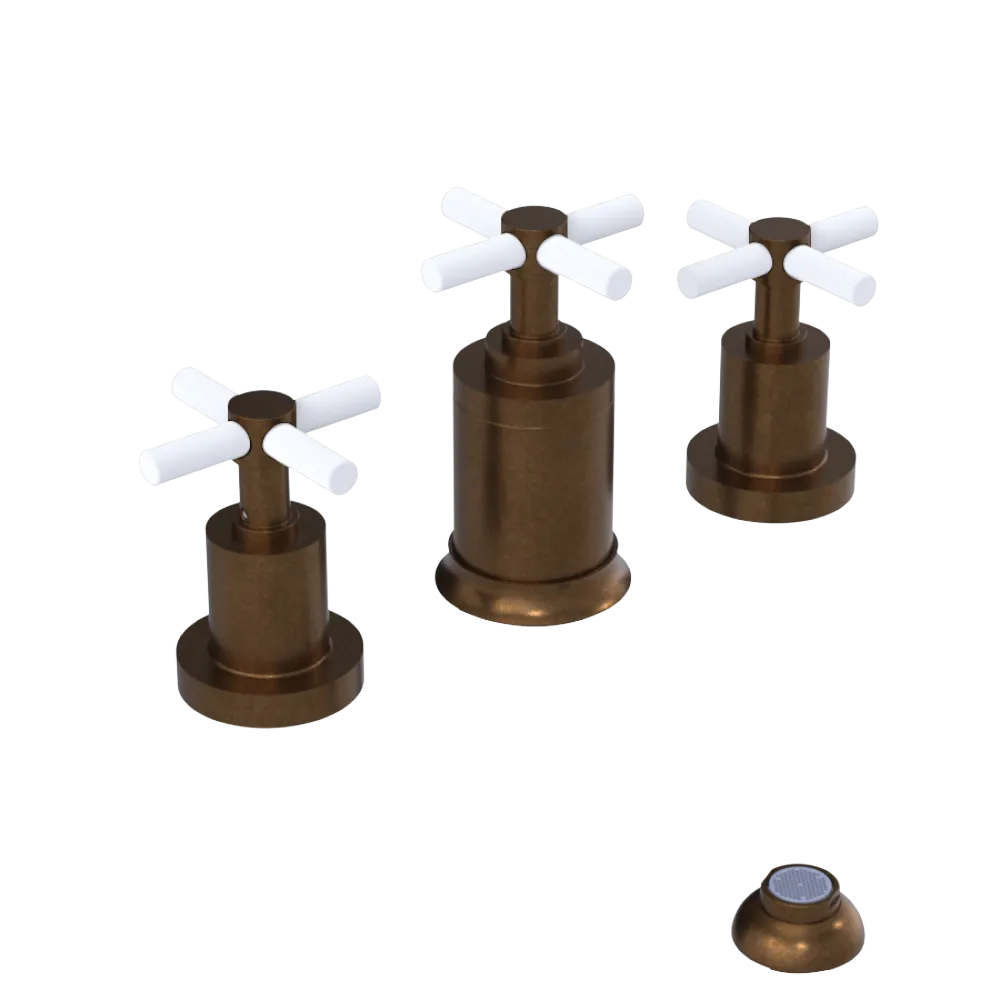 Rubinet Bidet Fitting with Spray, Diverter, and Vacuum Breaker (less drain) Tuscan Brass