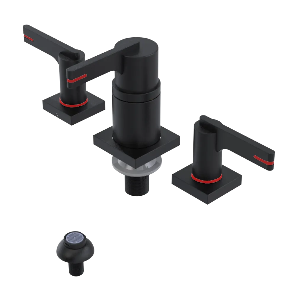 Rubinet Bidet Fitting with Spray, Diverter, and Vacum Breaker (Less Drain) Matt Black