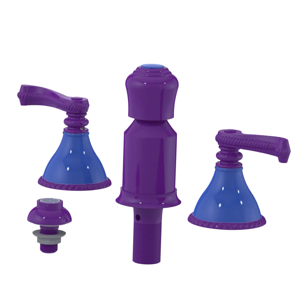 Rubinet Bidet Fitting with Spray, Diverter, and Vacum Breaker (Less Drain) Purple Haze
