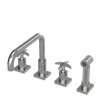 Rubinet Widespread Kitchen Set with Genesis Spout with Hand Spray Satin Nickel