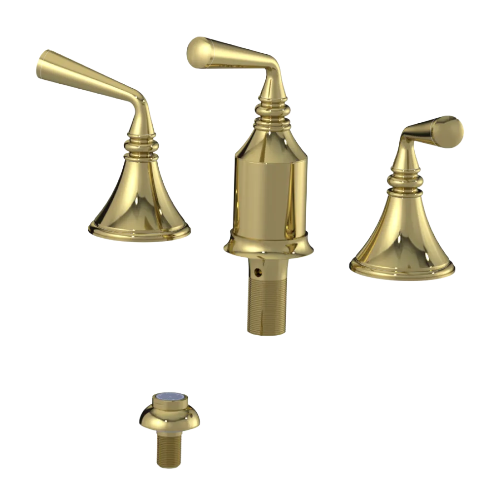 Rubinet Bidet Fitting with Spray, Diverter, and Vacum Breaker (Less Drain) Bright Brass