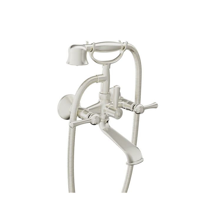 Baril Wall-mounted tub faucet with hand shower