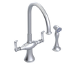 Rubinet Two Handle Single Hole Kitchen Set with Hand Spray Satin Chrome