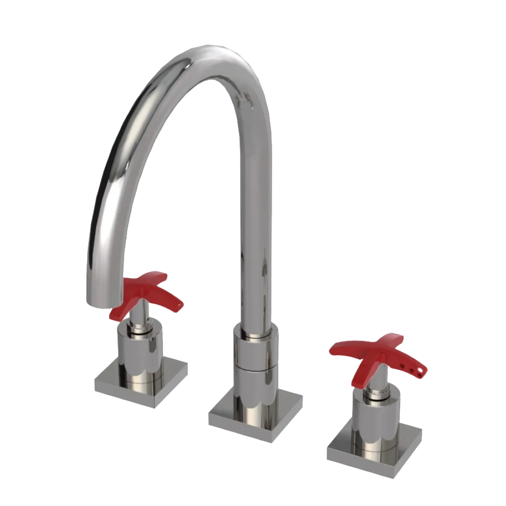 Rubinet Widespread Kitchen Set Polished Nickel