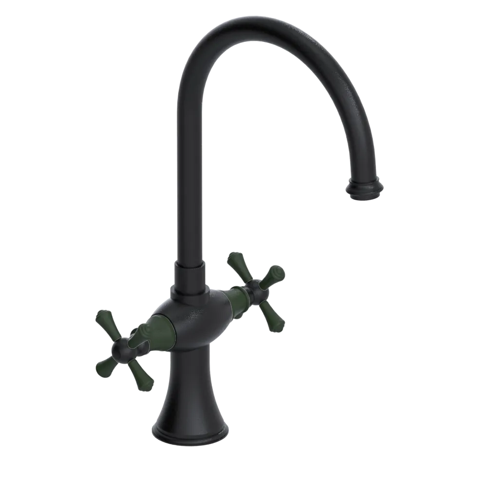 Rubinet Two Handle Single Hole Kitchen Set Matt Black