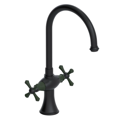 Rubinet Two Handle Single Hole Kitchen Set Matt Black