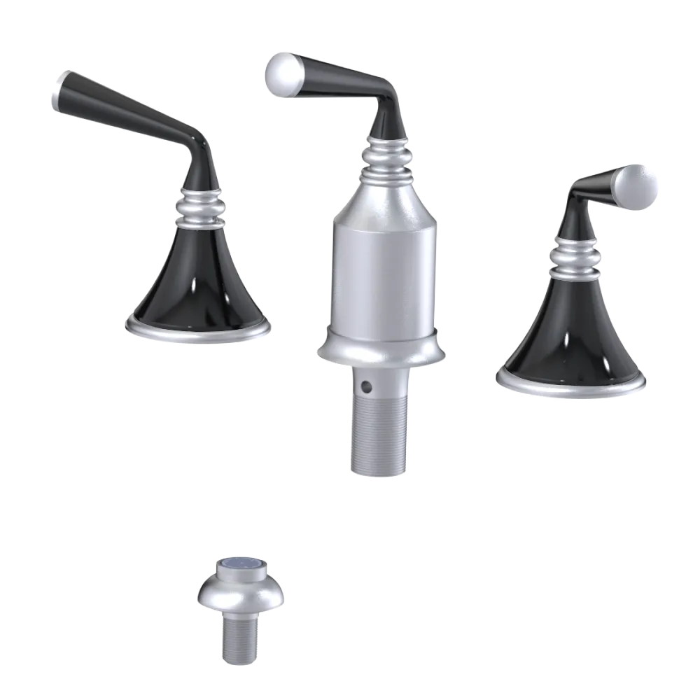 Rubinet Bidet Fitting with Spray, Diverter, and Vacum Breaker (Less Drain) Satin Chrome