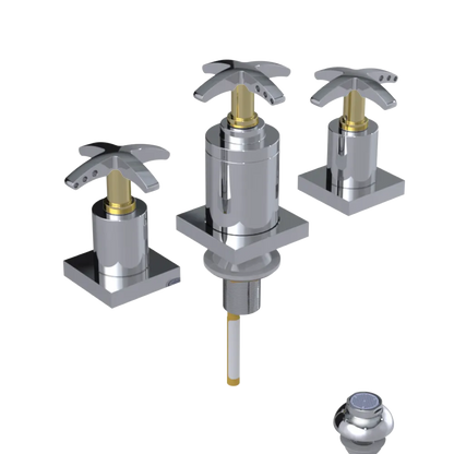 Rubinet Bidet Fitting with Spray, Diverter, and Vacuum Breaker (less drain) Chrome