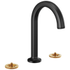 Kintsu Widespread Lavatory Faucet with Arc Spout - Less Handles - Matte Black