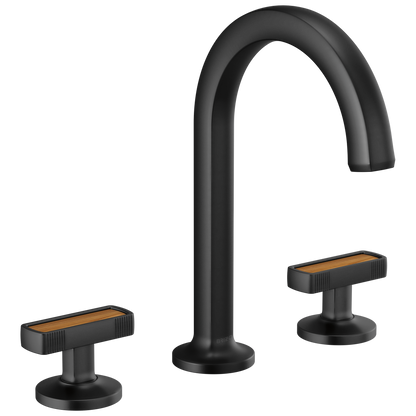 Brizo Kintsu Widespread Lavatory Faucet with Arc Spout - Less Handles - Complete Kit - Matte Black
