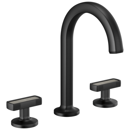Brizo Kintsu Widespread Lavatory Faucet with Arc Spout - Less Handles - Complete Kit - Matte Black