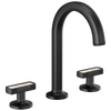 Brizo Kintsu Widespread Lavatory Faucet with Arc Spout - Less Handles - Complete Kit - Matte Black