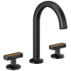 Brizo Kintsu Widespread Lavatory Faucet with Arc Spout - Less Handles - Complete Kit - Matte Black
