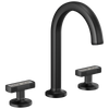 Brizo Kintsu Widespread Lavatory Faucet with Arc Spout - Less Handles - Complete Kit - Matte Black