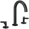 Brizo Kintsu Widespread Lavatory Faucet with Arc Spout - Less Handles - Complete Kit - Matte Black