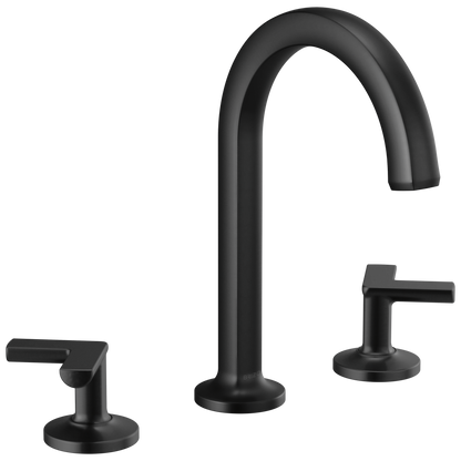 Brizo Kintsu Widespread Lavatory Faucet with Arc Spout - Less Handles - Complete Kit - Matte Black