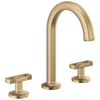 Brizo Kintsu Widespread Lavatory Faucet with Arc Spout - Less Handles 1.5 GPM - Complete Kit - Brilliance® Luxe Gold®