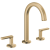 Brizo Kintsu Widespread Lavatory Faucet with Arc Spout - Less Handles 1.5 GPM - Complete Kit - Brilliance® Luxe Gold®