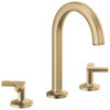 Brizo Kintsu Widespread Lavatory Faucet with Arc Spout - Less Handles 1.5 GPM - Complete Kit - Brilliance® Luxe Gold®