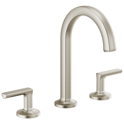 Brizo Kintsu Widespread Lavatory Faucet with Arc Spout - Less Handles 1.5 GPM - Complete Kit - Brilliance® Luxe Nickel®