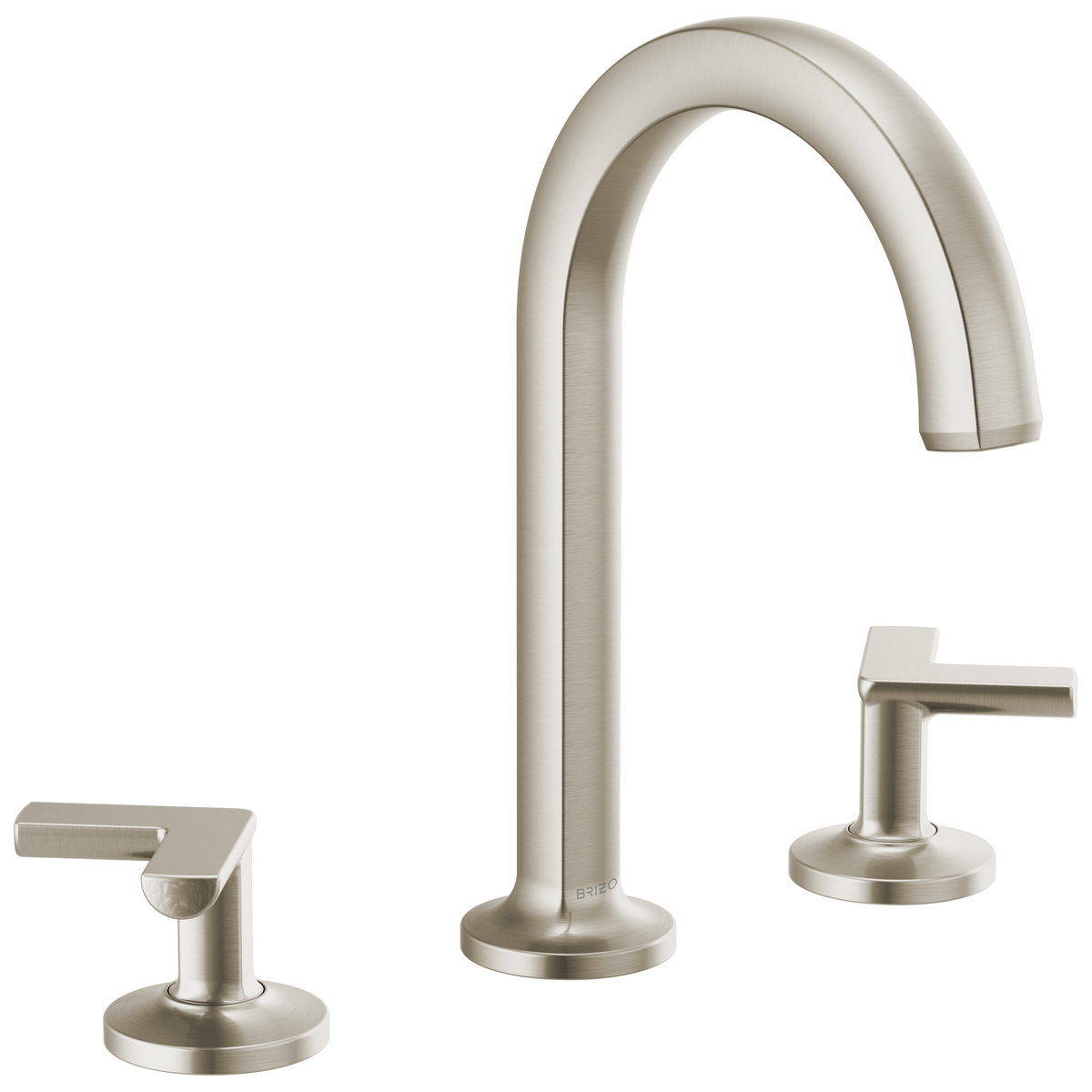 Brizo Kintsu Widespread Lavatory Faucet with Arc Spout - Less Handles 1.5 GPM - Complete Kit - Brilliance® Luxe Nickel®