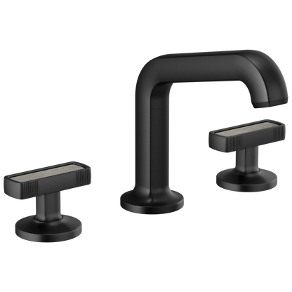 Brizo Kintsu Widespread Lavatory Faucet with Angled Spout - Less Handles - Complete Kit - Matte Black