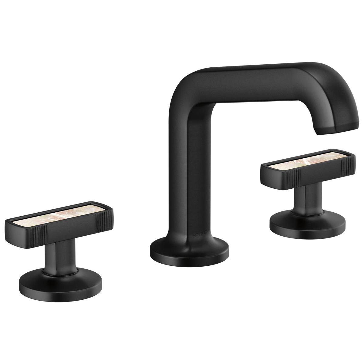 Brizo Kintsu Widespread Lavatory Faucet with Angled Spout - Less Handles - Complete Kit - Matte Black