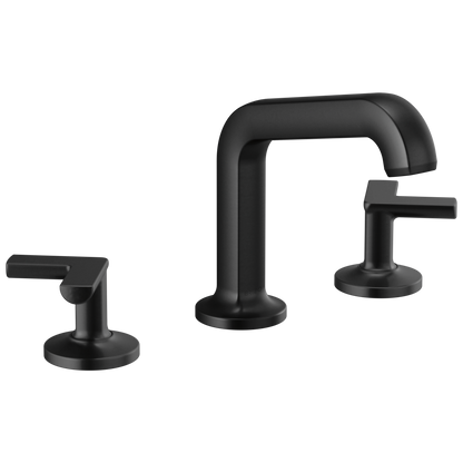 Brizo Kintsu Widespread Lavatory Faucet with Angled Spout - Less Handles - Complete Kit - Matte Black
