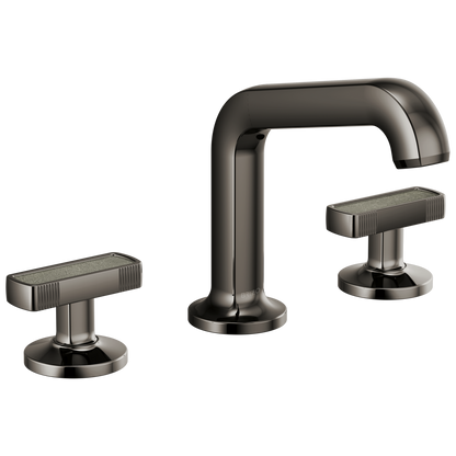Brizo Kintsu Widespread Lavatory Faucet with Angled Spout - Less Handles - Complete Kit - Brilliance® Black Onyx