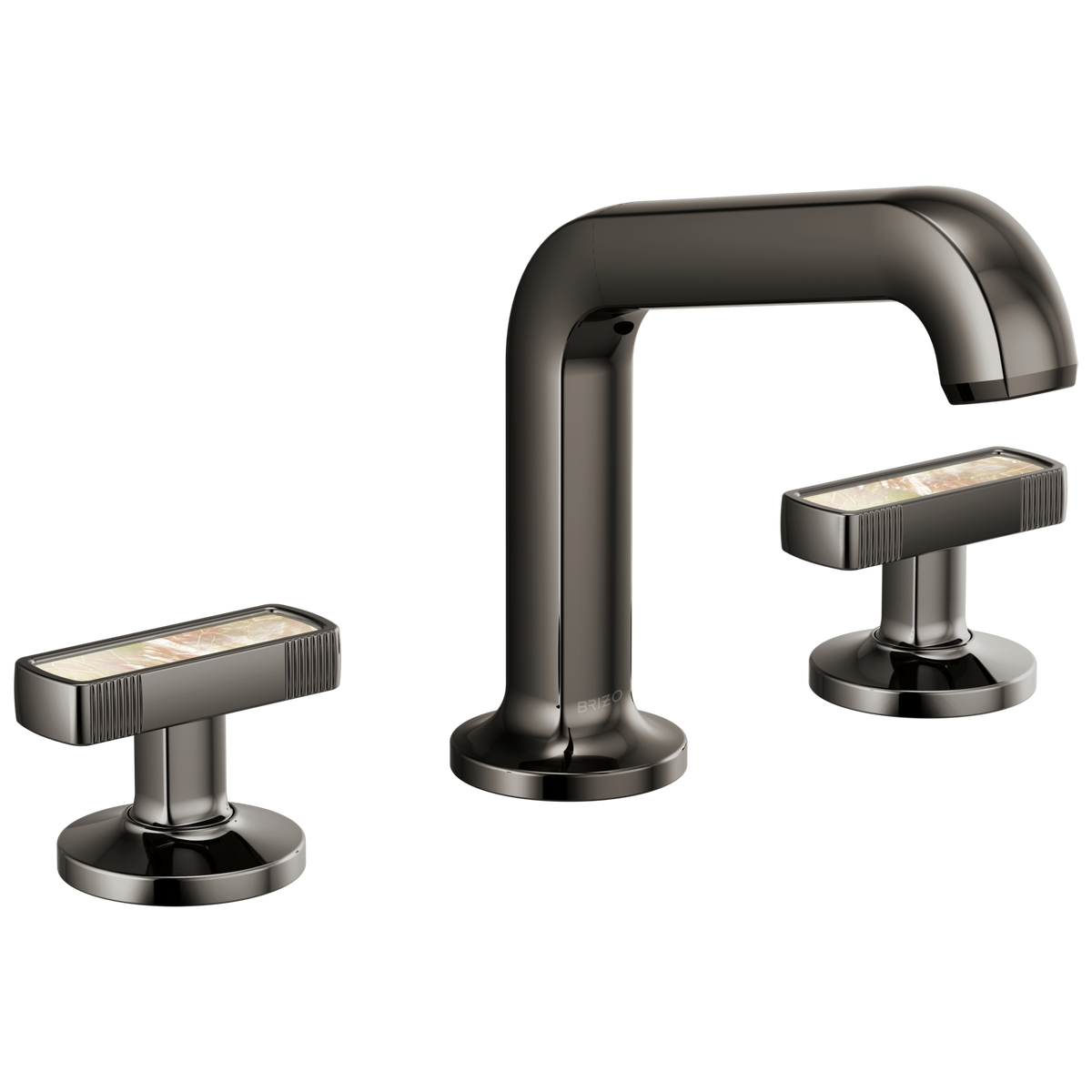 Brizo Kintsu Widespread Lavatory Faucet with Angled Spout - Less Handles - Complete Kit - Brilliance® Black Onyx